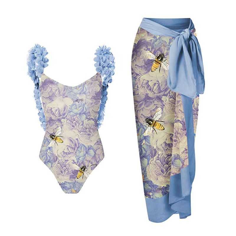 

Swim Wear 2023 New Sexy One Piece Swimsuit Shoulder Strappy Swimsuit Deep V Print Floral Swimwear Women Backless Bathing Suit Beach Wear T221208
