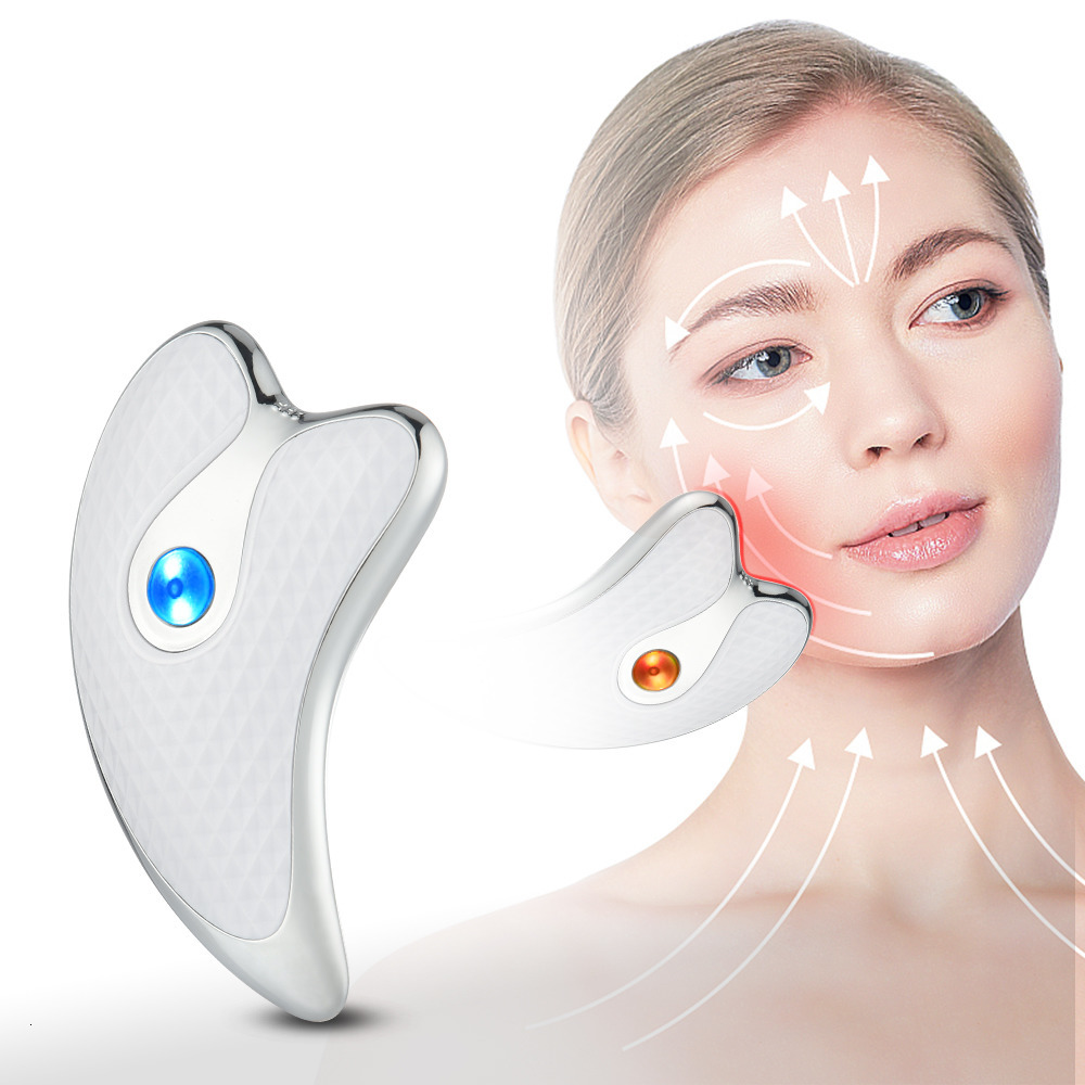 

Face Care Devices Electric Scraper Red Blue LED Light Lift GuaSha Massagers Wrinkle Removal Home Beauty Skin 221208