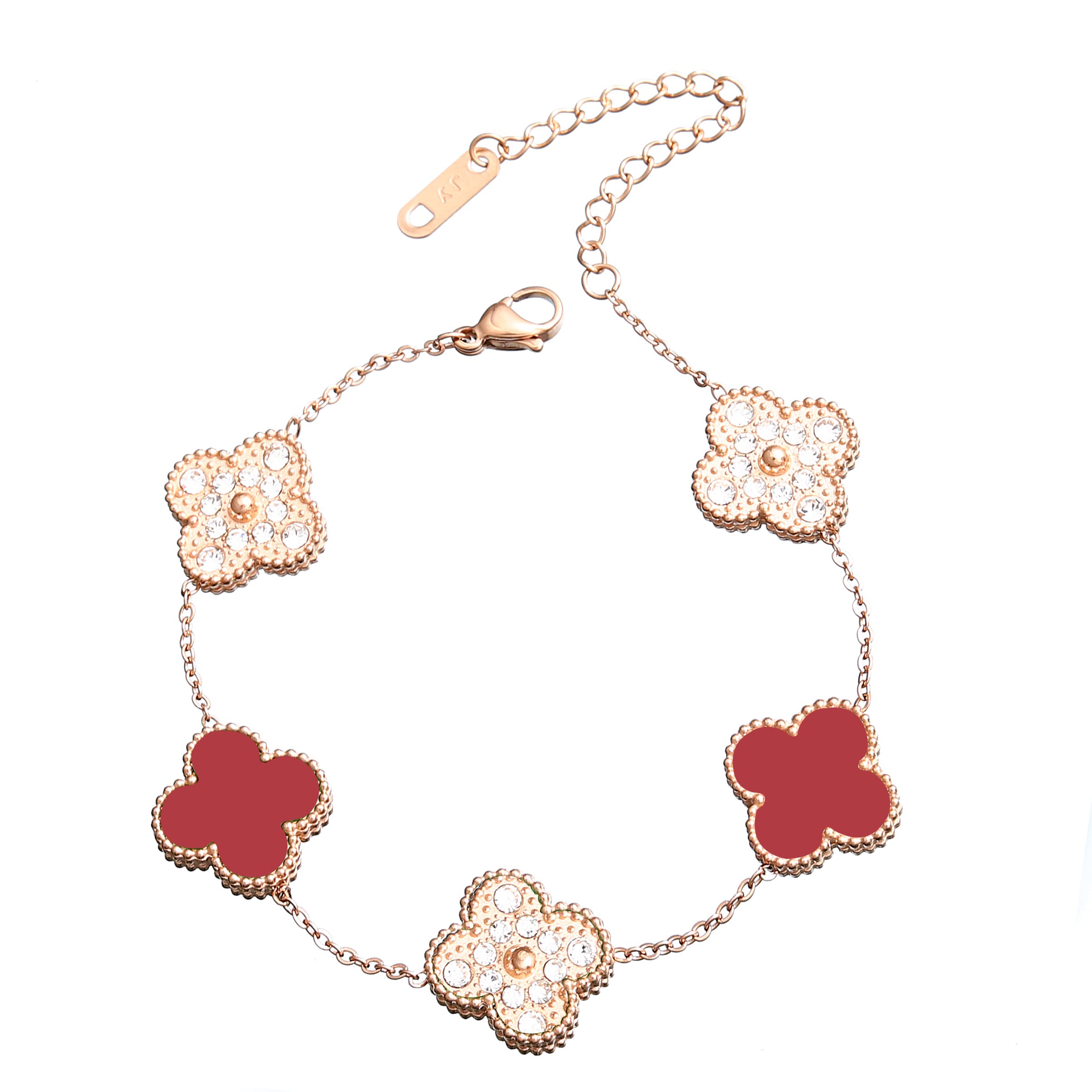 

Charm Bracelets Bracelet Fashion For Women Girls 18K Gold Plated Adjustable Cute Lucky Clover Rhinestones Jewelry Drop Delivery Ampnb