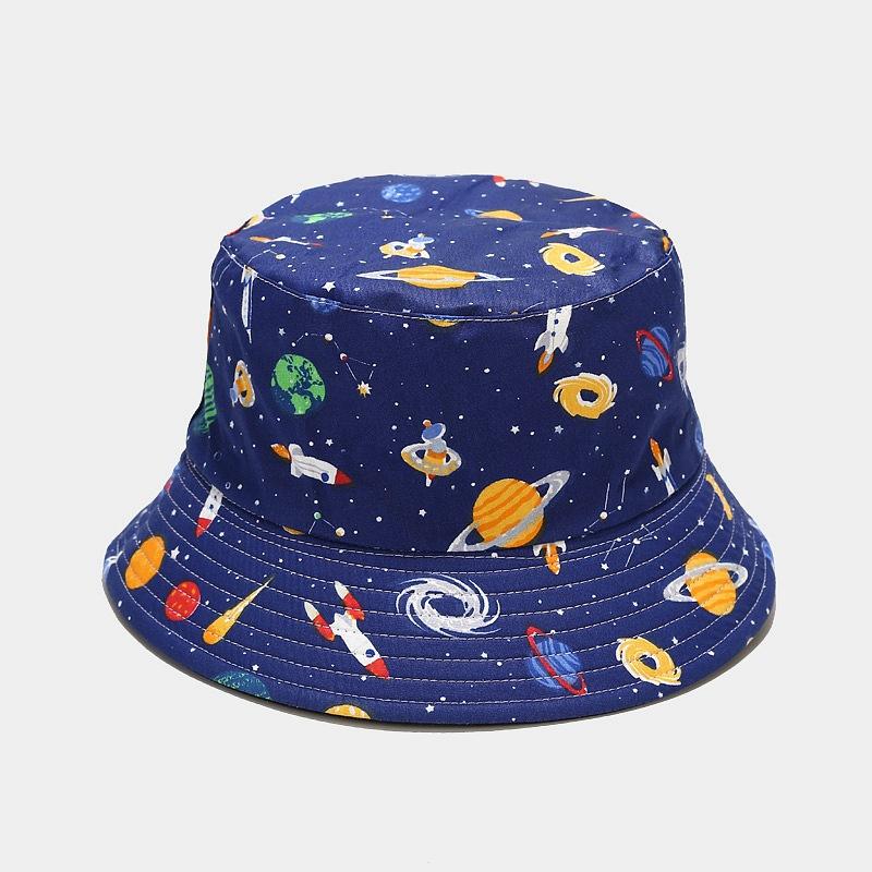 

Berets Cotton Starry Sky Print Bucket Hat Fisherman Outdoor Travel Sun Cap Hats For Men And Women 346, Blue