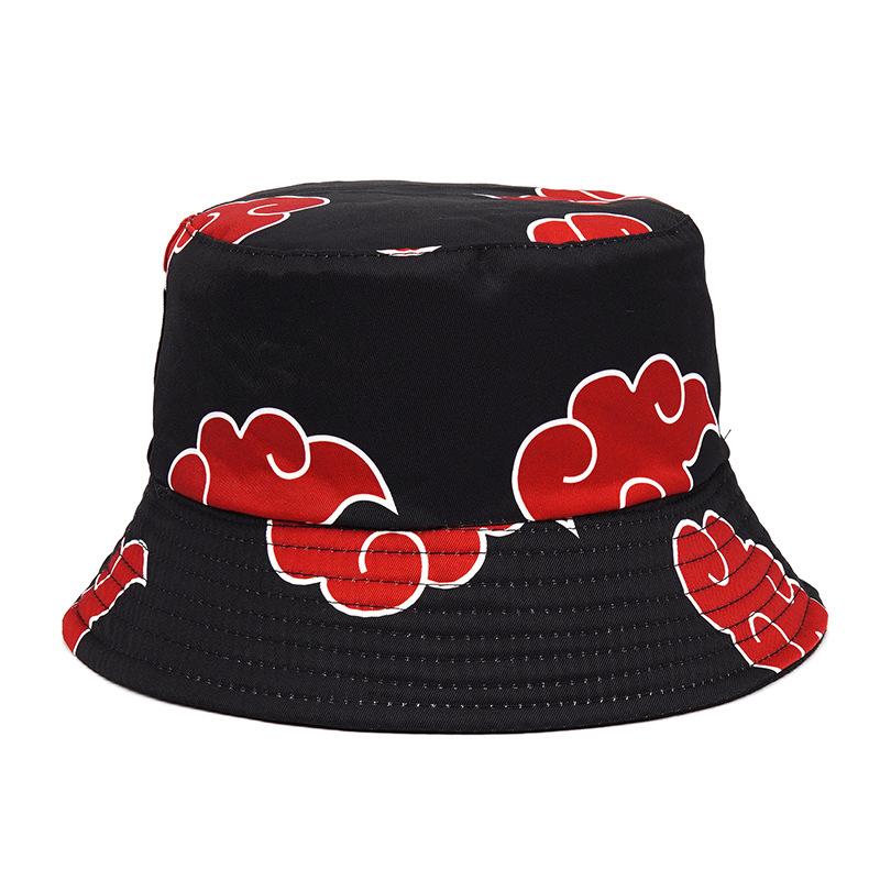 

Berets 2022 Summer Outdoor Fisherman Cap Red Printed Auspicious Lucky Clouds Dawn Cotton Panama Protection Street Men Women Bucket Hat, Black