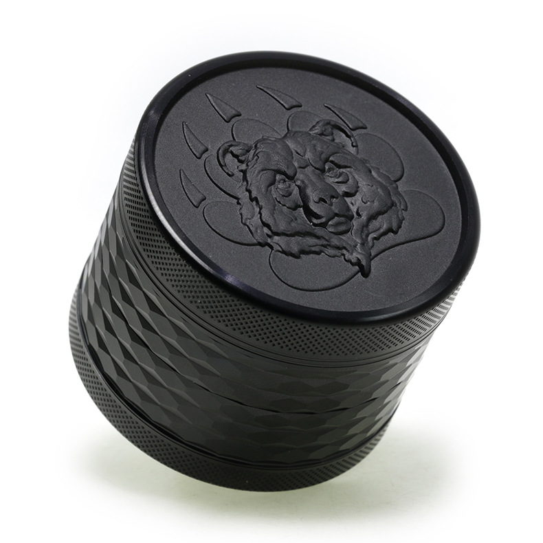 

smoke shop Chromium crusher herb grinders cnc teeth filter net dry herb 63mm relief pattern design side multi -pattern four -layer aluminum