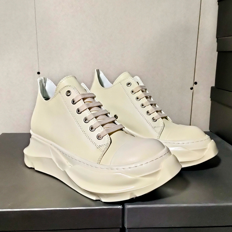 

RO Owens Rick Man Casual Shoes Low-top Canvas Platform Y2K High Quanlty Winter Woman Ankle Boots, Beige