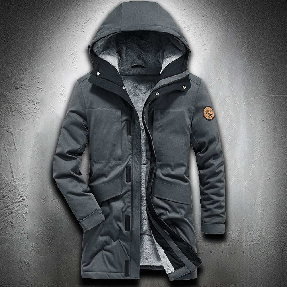 

Men s Down Parkas Long Parka Jacket Winter Overcoat With Hood Fashion Clothing Fur Lined Thicken Keep Warm Windbreaker High Quality 221208, Khaki