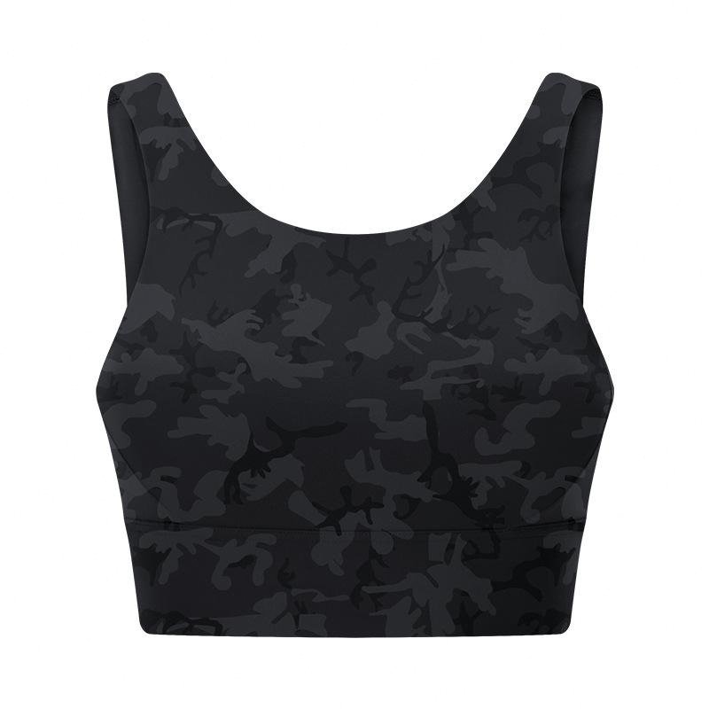 

Yoga Sports Bra Yoga Outfits Gym Clothes Women Underwear Running Pull-up Round Neck Tank Top Hollow-out Back Hem Widened Body Shape Wear Vest Fitness Yogas Clothe, Black