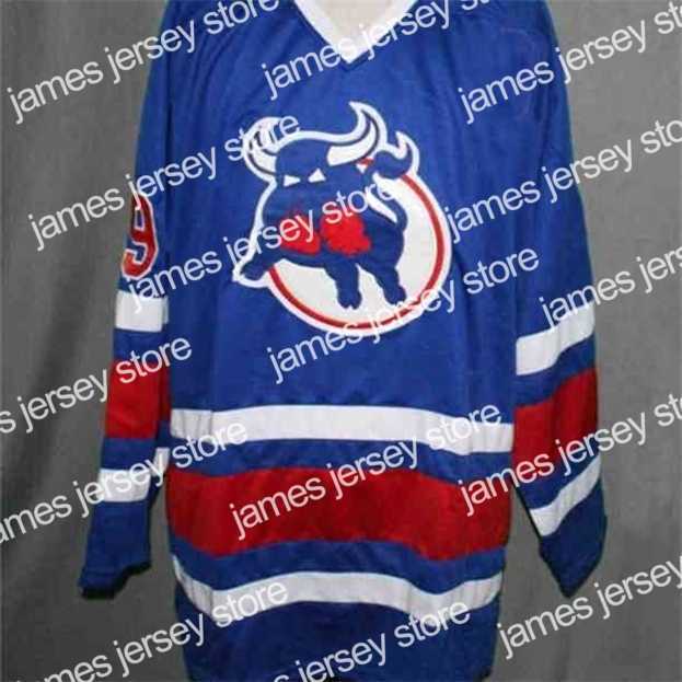 

College Hockey Wears Nik1 Birmingham Bulls #9 MICHEL GOULET Hockey Jersey Embroidery Stitched Customize any number and name Jerseys, White