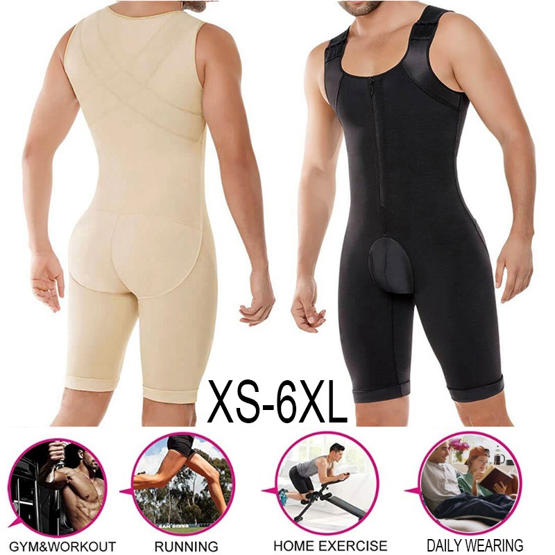 

Waist Tummy Shaper Seamless Compression Garments Fajas Slimming Full Body Trimmer Bodysuit Shapewear Shirt Girdle for Men 221208, Black