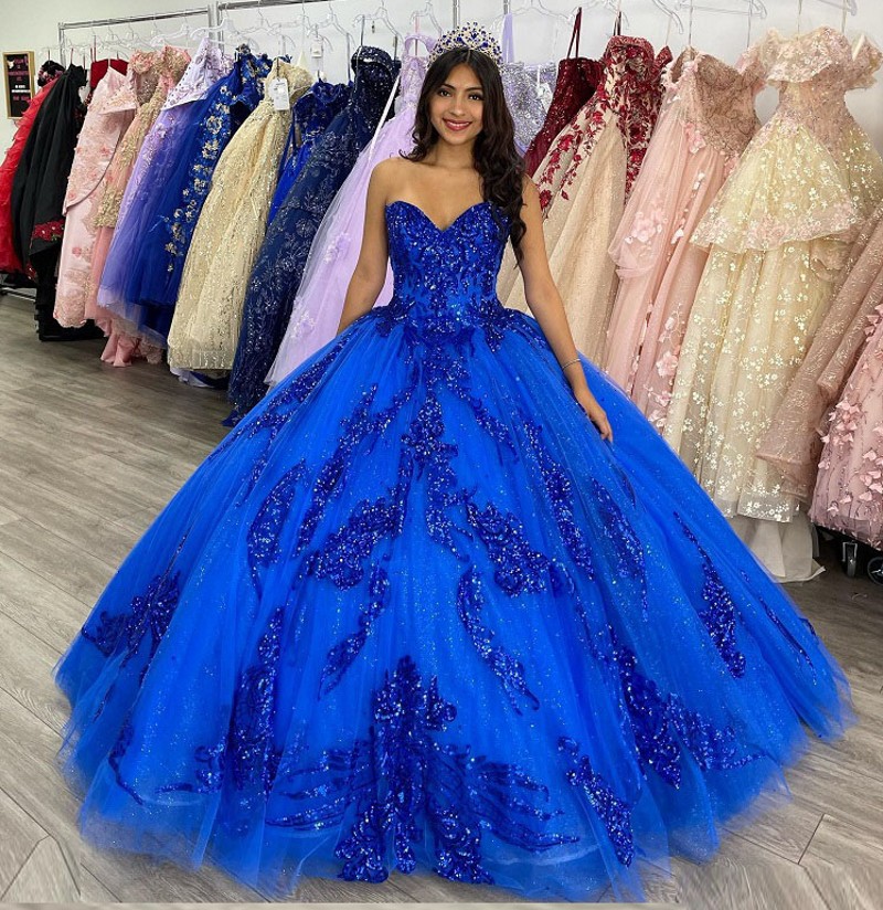 

Luxury Royal Blue Quinceanera Dresses Ball Gown Sparkly Sequins Corset Princess 16 Prom Dress Pageant Party Vestidos De 15 Anos, Black