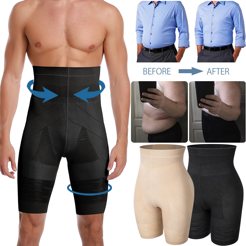 

Waist Tummy Shaper Men Control Shorts High Slimming Shapewear Abdomen Belly Flat Body Leg Underwear Compression Briefs Boxer 3XL 221208, Black