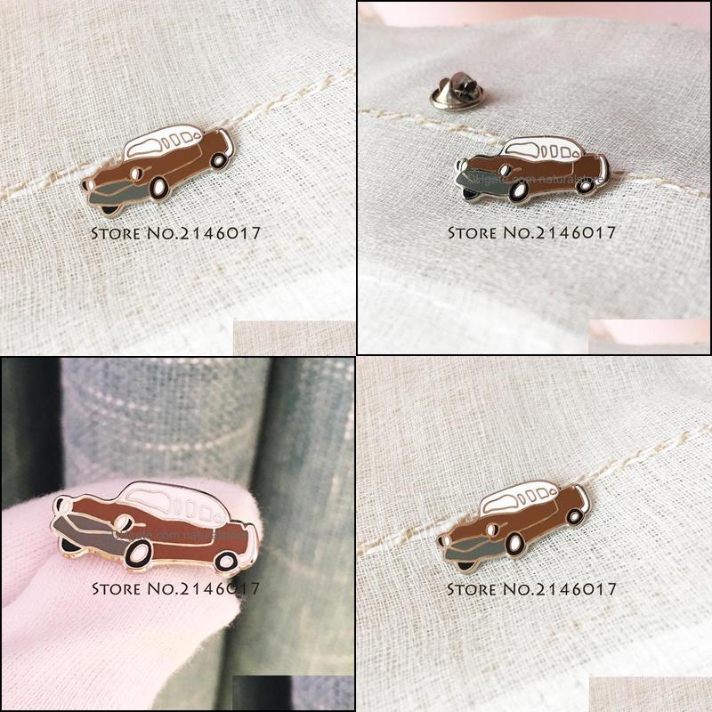 

Pins Brooches 100Pcs Vintage Car Cool Vehicle Lapel Pin Customized Metal Badge Denim Jacket Collar Hard Enamel Brooch Pins Button F Dhh3A