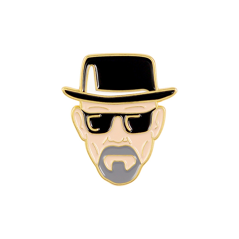 

Cartoon Movie Characters Brooch for Boys Fashion Head of Man in hat Badge Paint Alloy Enamel Pin portrait Denim Shirt Bag Accessories Gift