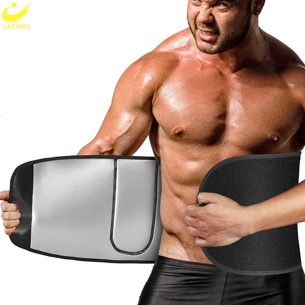 

Waist Tummy Shaper LAZAWG Mens Trainer Neoprene Body Sauna Sweat Belly Slimming Corsets Workout Stomach Fitness Trimmer Belt 221208, Black