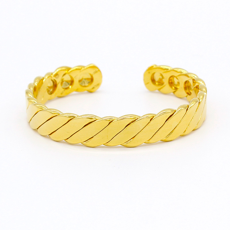 

Heavy 24k Solid Gold Filled Loop Bangle Women's Bracelet Charm Ladies 65mm 11mm open