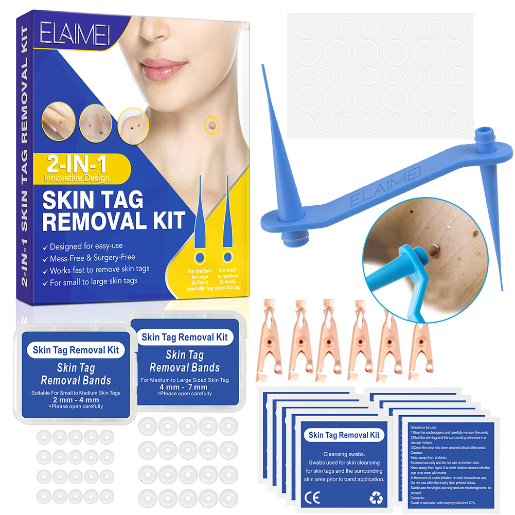 

Face Care Devices Skin Tag Remover Device for Large Mole Wart Removal with Bands Cleansing Wipes Neck Body 221208