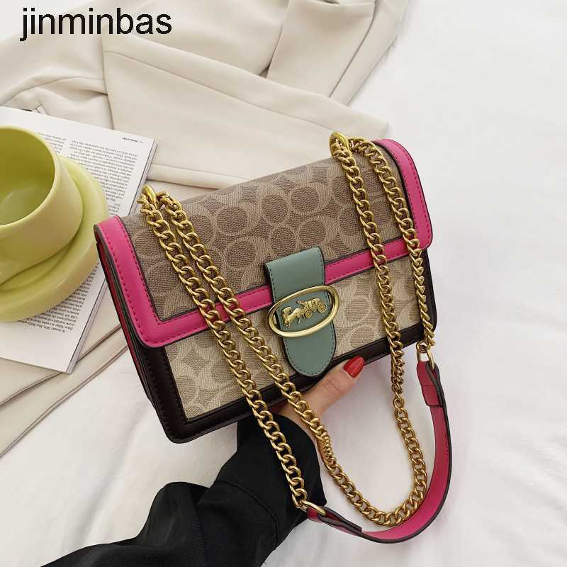 50% de réduction dans les magasins 2023 mode sac Texture petit femmes nouveau tempérament chaîne une épaule contraste couleur Msenger carré