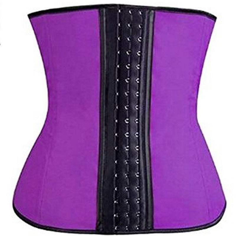 

Waist Tummy Shaper NINGMI Rubber Body shaper for women sexy Shapewear Trainer Cincher latex Burning Slimming waist Belt Corset Bustier 221208, Purple