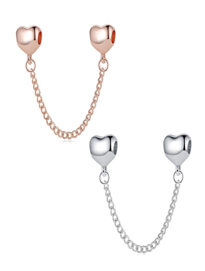 

2019 Fit Sterling Silver Bracelet Heart Crystal Safety Chain European Stopper Clip Lock Charm Fits Pandora Bracelet Jewelry Findin3980111