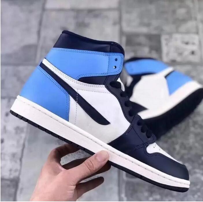 

Shoes Authentic 1 High OG Obsidian Blue Chill Women 555088-140 Sail University Blue Sports Sneakers Dress Shoe