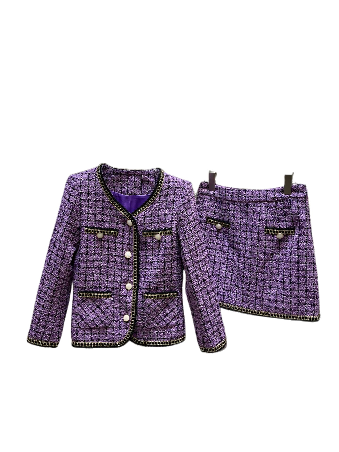 

2022 Autumn and Winter Fashion Customized Classic Temperament Lady Suit, Purple