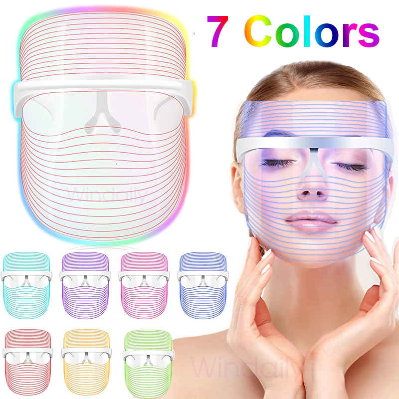 

Face Care Devices 7 Colors LED Light Therapy Mask P on Anti Aging Anti Wrinkle Rejuvenation Wireless Skin Beatuy 221208