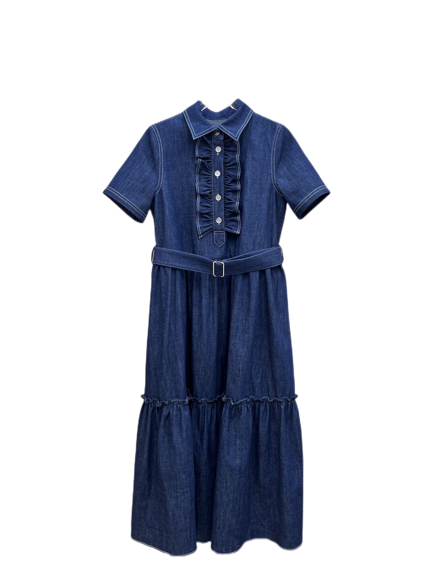 

New heavy denim washing technology Big cake skirt design dress, Customize
