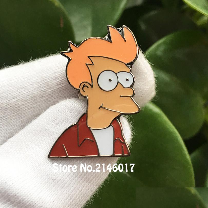 

Pins Brooches 50Pcs Customized Metal Badges Futurama Fry Pin 28Mm Soft Enamel Epoxy Brooch Crafts New Arrival Meme Lapel Pins Drop Dhnbr
