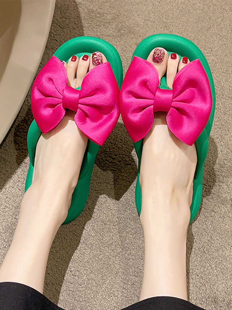 

Slippers Platform Shoes Women Slippers Flats Slippers Bow Designer Sandals 2022 Summer Cozy Casual Slides Bathroom Anti-slip Women Shoes T221209, Beige