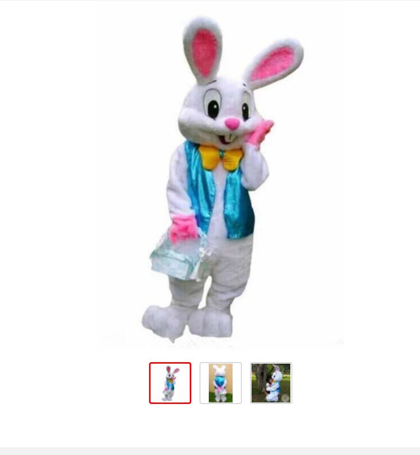 

New Easter Bunny Mascot Costume Rabbit Adult Fancy Dress Halloween Mascot Costume dreamdesigner2019, As pic