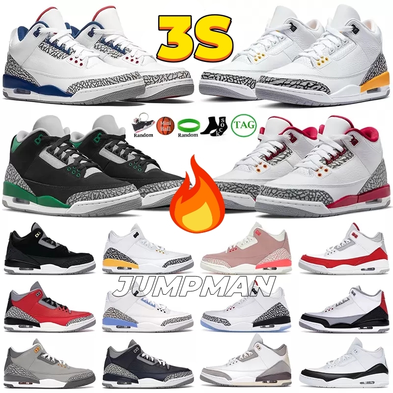 

Designer Jumpman 3 Basketball Shoes air Fire Red jordens 3s Mens Cardinal Red Cool Grey Neapolitan Dark Mocha Desert Elephant Kumquat Cement Men Sneakers, 13