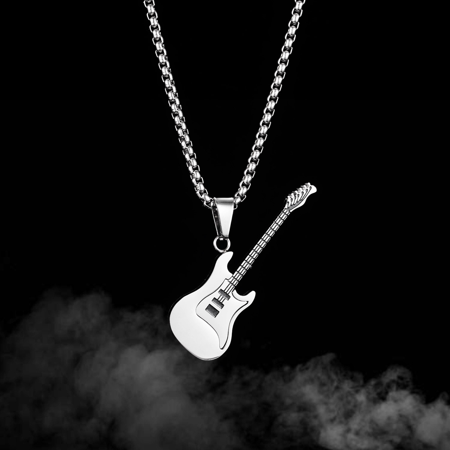 

Guitar Pendant Fashion Stainless Steel designer Necklace Male Creative Personality Ornament