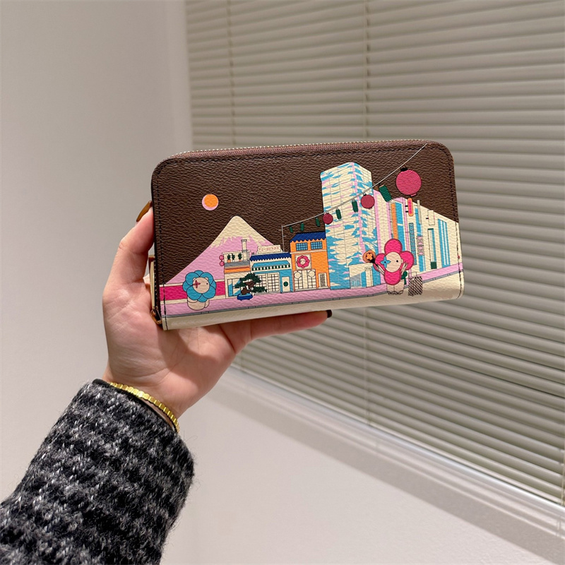 

Designer Brand Luxury Money Clips Women Fashion High Quality Casual Wallet Classic Letters Old Flowers Cowhide Money Bags Purse