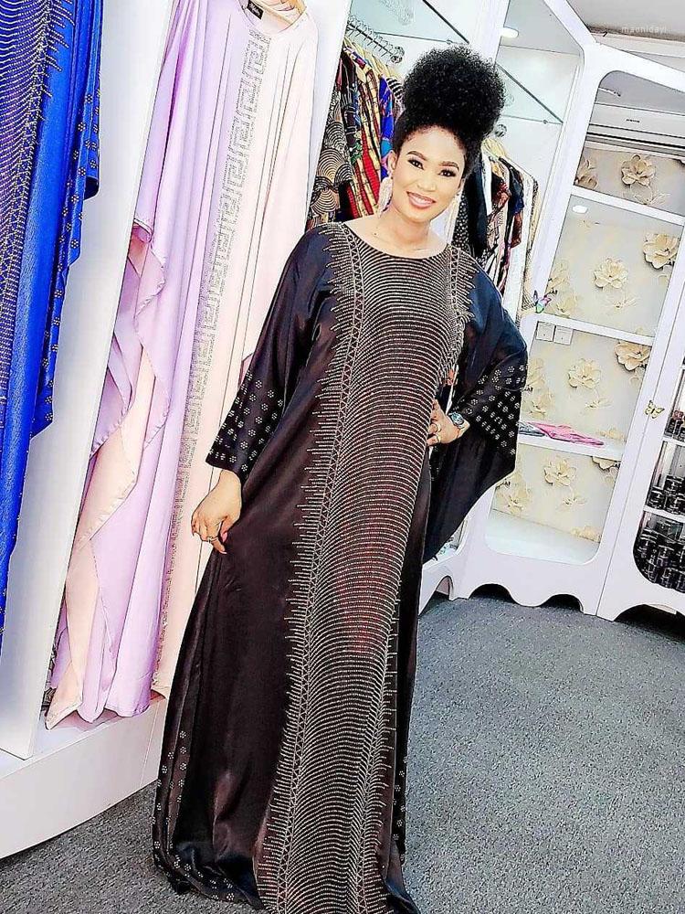 

Casual Dresses Vintage Kaftan Dubai Abaya Turkey Muslim Fashion Dress Islamic Clothing Flare Sleeve Maxi African For Women Vestidos, Black
