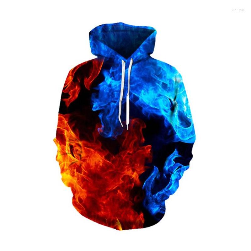 

Men's Hoodies Autumn And Winter Sweatshirts With Hood Colored Flame 3D Prited Men's Oversized Casual Streetwear Long Sleeve Tracksuit, 09