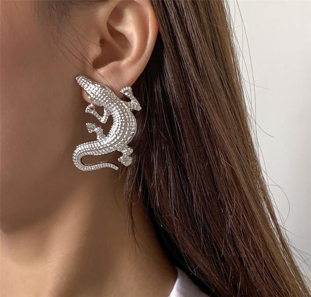 

Stud Cosysail Punk Exaggeration Crocodile Earrings For Female Y2K 2021 Trendy Alloy Ear Party Jewelry Gift1803719