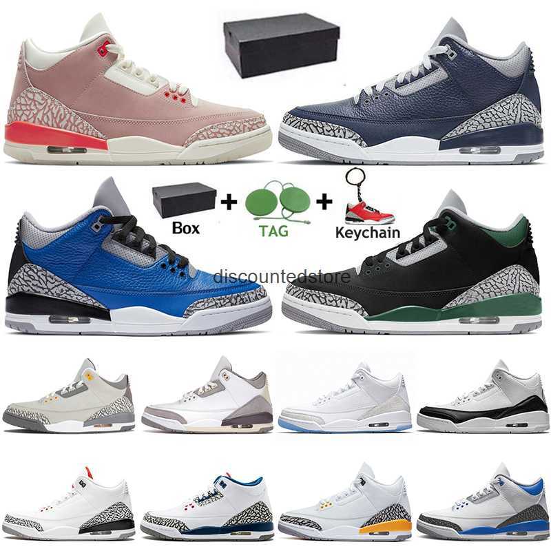 

With women mens jumpman 3 3s basketball shoes Authentic Racer Blue A Ma Maniere Pine Green Georgetown Rust Pink trainers sports, B4 white cement 36-47