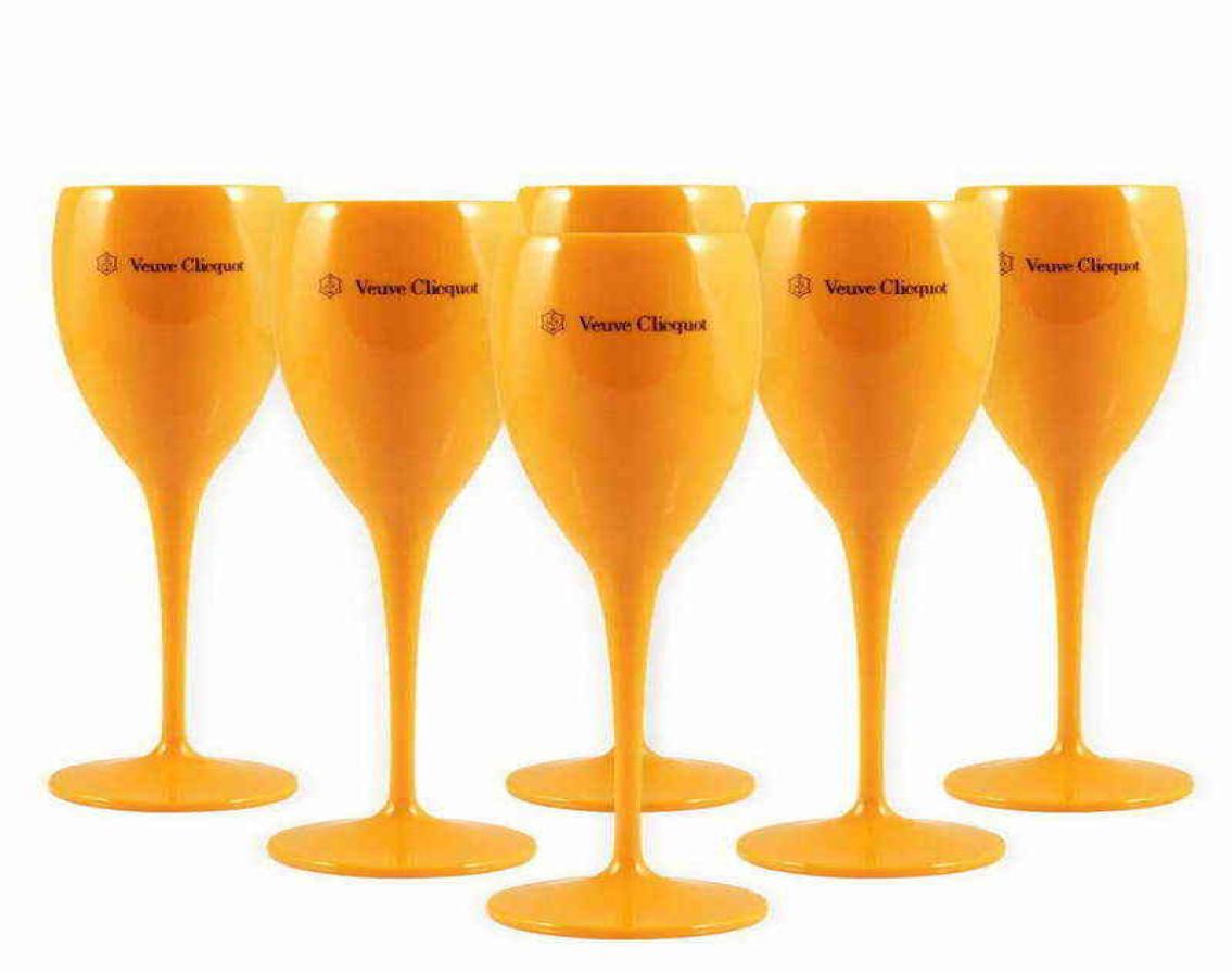 

6pcs Orange Plastic Champagne Flutes Acrylic Party Wine Coupes Glass VCP Champagne Flutes Goblet Plastic Veuve Cups L2206244373517