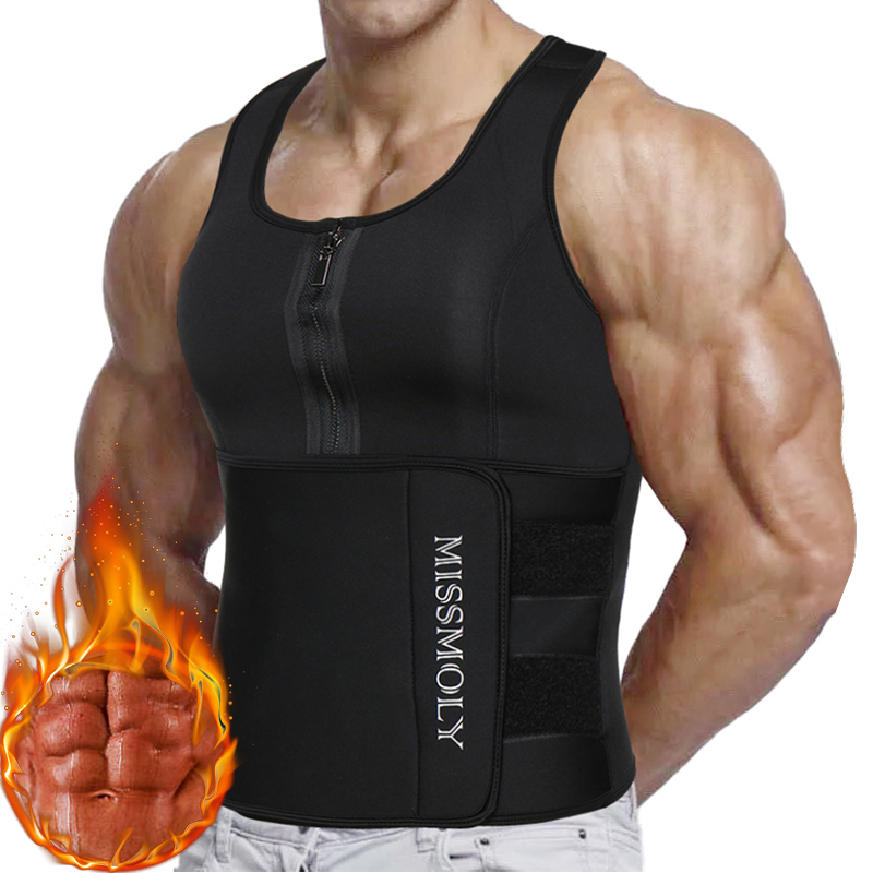 

Waist Tummy Shaper Mens Trainer Vest Slimming Body Compression Shirt Workout Tank Top Shapewear Fitness Undershirt Fat Burn Sauna Suit 221208, Black