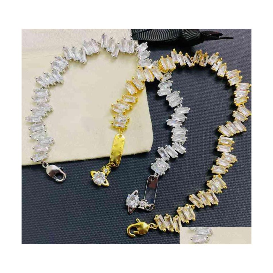 

Chain Vivi Designer Bracelet Tide Brand Vw Irregar Diamond Chain Bracelets Men And Women Punk Hiphop Accessories Retro Jewelry Valen Dhgpv