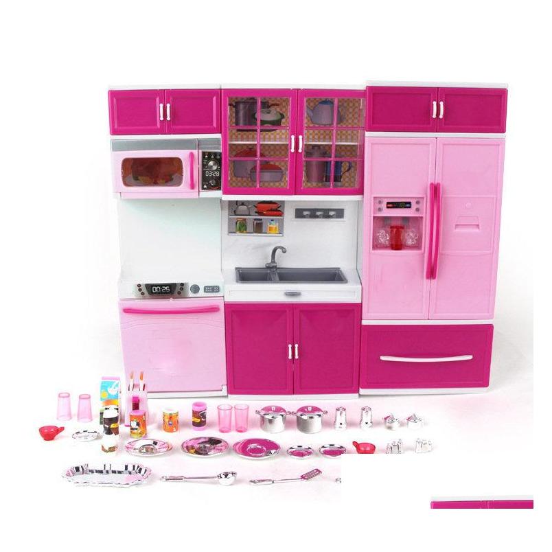 kids large children /27s kitchen with sound and light girls pretend cooking toy play set pink simulation cupboard gift toy food