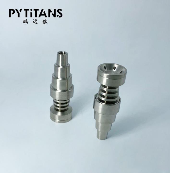 

Fully Adjustable Titanium Nails 6 in 1 fit for 101418mm Female and male joint glass pipe 3 parts Domeless Titanium Nail Carb Fac2047372