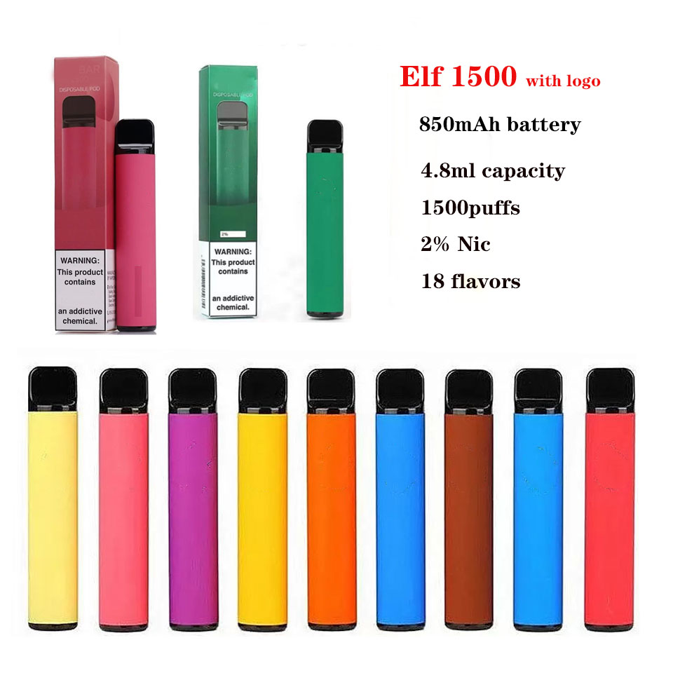 

Elf 1500 with valid security code 1500puffs E cigarette Kit 2% Disposable Vape Pen Bar 850mAh Battery 4.8ML Prefilled Capacity Cartidge Vapes Bars