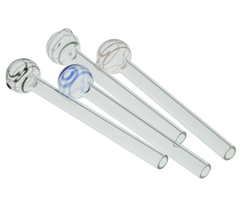 

Glass Oil Burner Pipe Mini Thick Pyrex Smoking Pipes Clear Test Straw Tube Burners For Water Bong Accessories 150mm