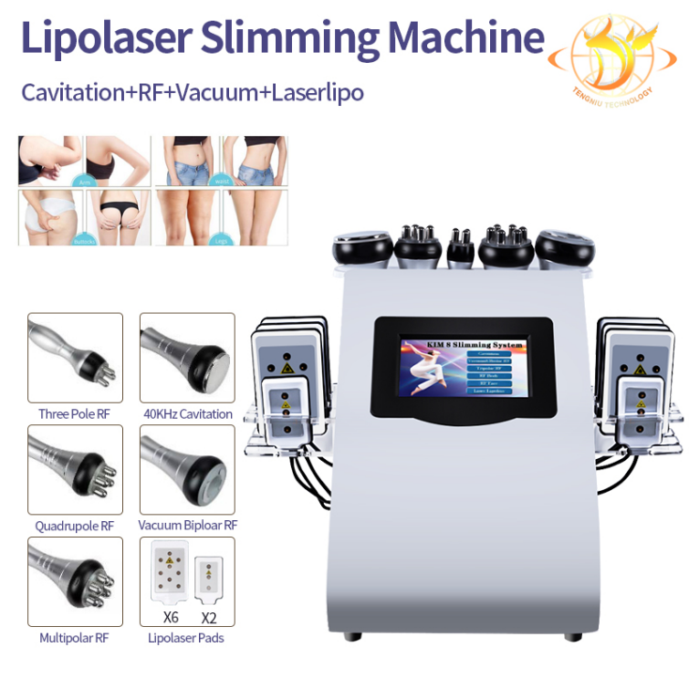 

6 In 1 Kim 8 Slimming System 40K Cavitation Machine Lipo Laser Ultrasonic Vacuum Rf Lllt Lipolysis Fat Burning Body Shaping Beauty Equipment132