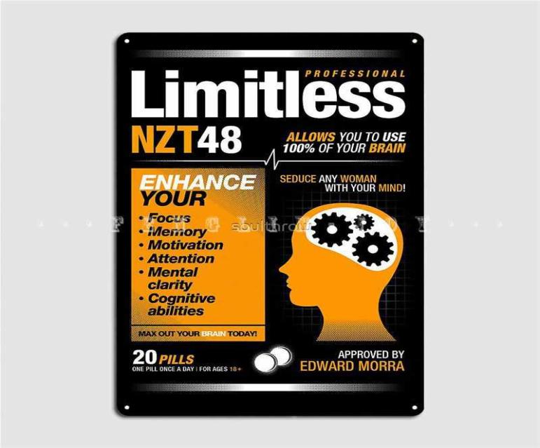 

Limitless Pills Nzt 48 Original Version Poster Metal Plaque Cinema Living Room Living Room Custom Mural Painting Tin Sign Poster8702145