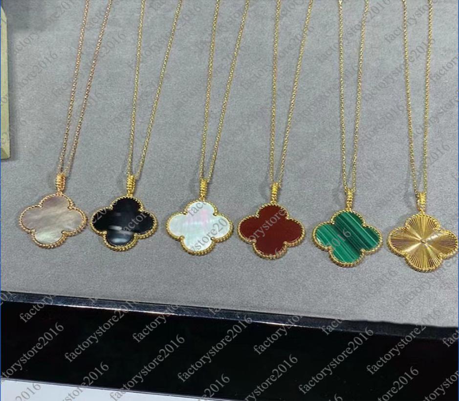 

luxury brand classic clover diamond designer necklaces 18K gold mother of pearl long chain sweater big pendant heart saturn neckla1249768
