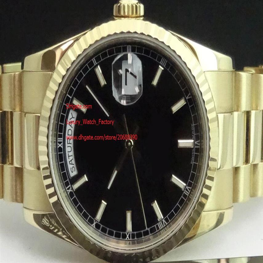 

Factory Supplier Wristwatch Sapphire Automatic 36mm Black Dial Gold Day-Date 118238 Mens Men's Watch Watches245A