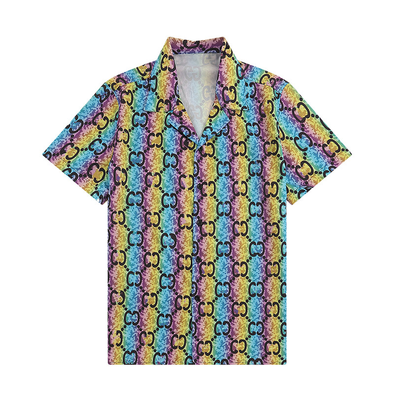 

2023 Men's Casual Vintage Shirts Men Summer Short Sleeve Silk Bowling Shirt Man Cardigan Blouse Fashion Hawaii Floral Print Designer Dress Shirt M-3XL, As picture show