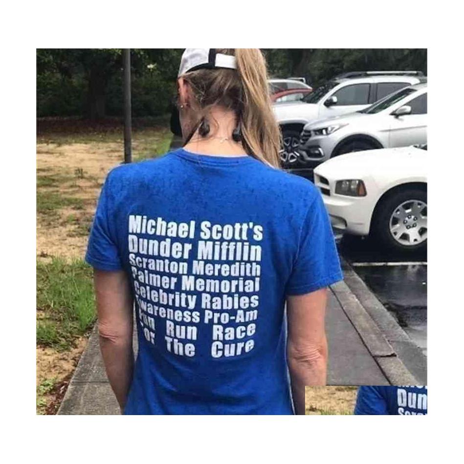 

Women' T-Shirt Hahayejbh Michael Scott Fun Run Tshirt Unisex The Office Tv Show Funny Tee Dunder Mifflin Shirt 210323 Drop Delivery Dhxmt, Blue