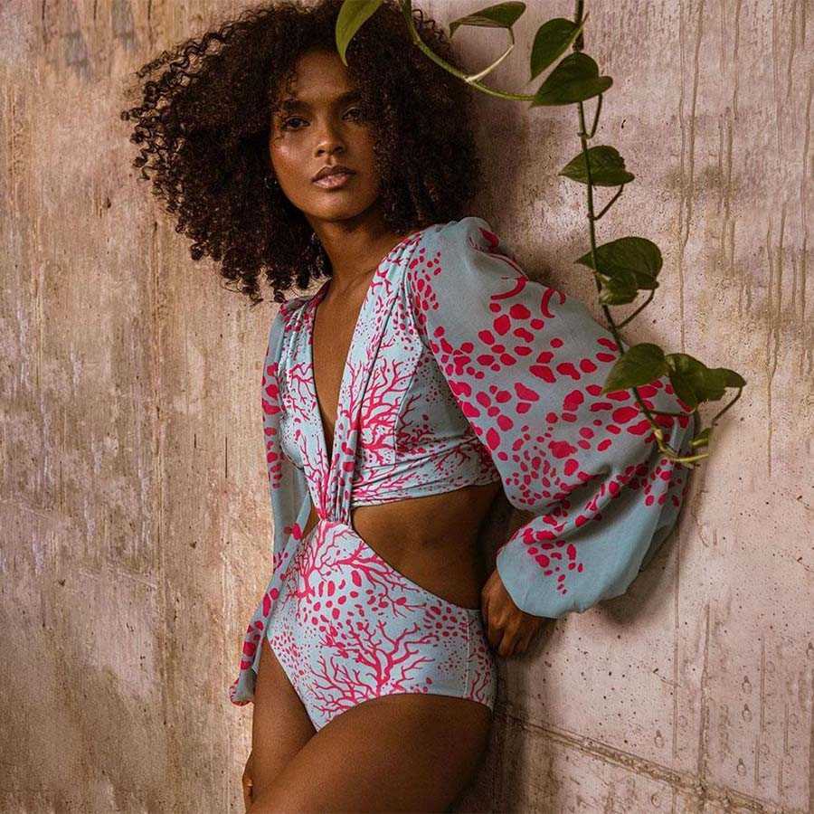 

Swim Wear Long Sleeve Cutout Sexy One Piece Swimsuit T221208
