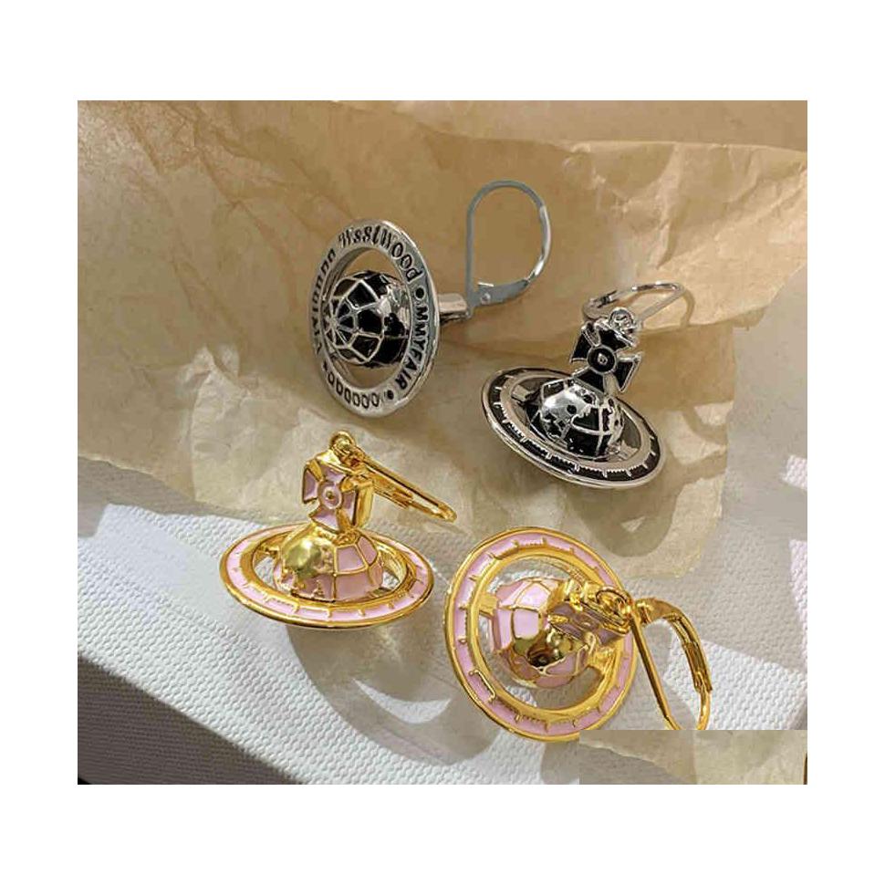 

Charm Vw Designer Earrings Tide Brand Vivi Retro Inlaid Gemstone Pendant Punk Hiphop Accessories Womens Ins Fashion Drop Delivery Jew Dhp2I